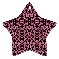 Triangle Knot Pink And Black Fabric Star Ornament (two Sides) by BangZart