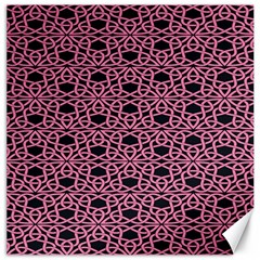 Triangle Knot Pink And Black Fabric Canvas 12  X 12  