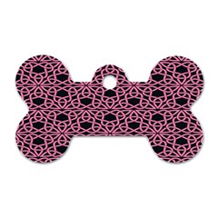 Triangle Knot Pink And Black Fabric Dog Tag Bone (one Side) by BangZart