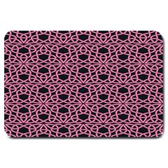 Triangle Knot Pink And Black Fabric Large Doormat  by BangZart