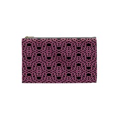 Triangle Knot Pink And Black Fabric Cosmetic Bag (small) 