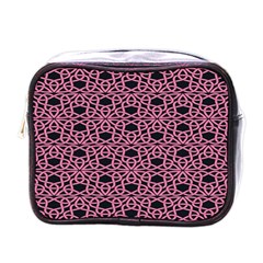 Triangle Knot Pink And Black Fabric Mini Toiletries Bags by BangZart