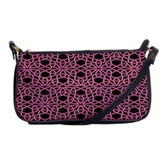 Triangle Knot Pink And Black Fabric Shoulder Clutch Bags