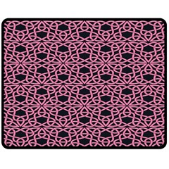 Triangle Knot Pink And Black Fabric Fleece Blanket (medium)  by BangZart