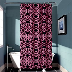 Triangle Knot Pink And Black Fabric Shower Curtain 36  X 72  (stall)  by BangZart