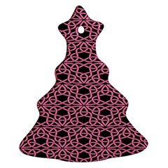 Triangle Knot Pink And Black Fabric Christmas Tree Ornament (two Sides) by BangZart