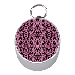 Triangle Knot Pink And Black Fabric Mini Silver Compasses by BangZart