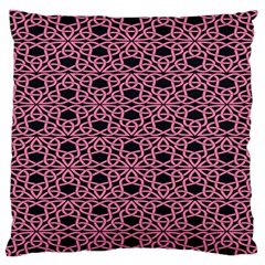 Triangle Knot Pink And Black Fabric Large Flano Cushion Case (two Sides) by BangZart