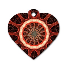 Circle Pattern Dog Tag Heart (one Side)