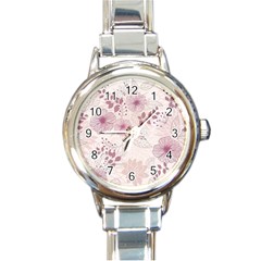 Leaves Pattern Round Italian Charm Watch