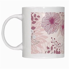 Leaves Pattern White Mugs