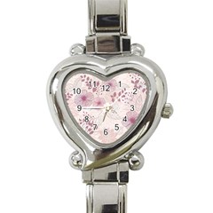 Leaves Pattern Heart Italian Charm Watch