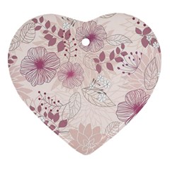 Leaves Pattern Heart Ornament (two Sides)