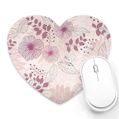 Leaves Pattern Heart Mousepads