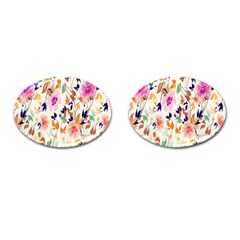 Vector Floral Art Cufflinks (oval) by BangZart