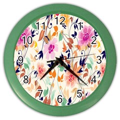 Vector Floral Art Color Wall Clocks by BangZart