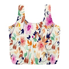 Vector Floral Art Full Print Recycle Bags (l)  by BangZart