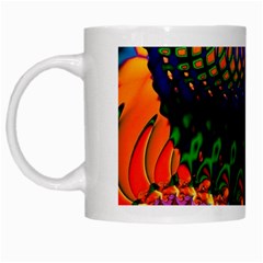 Colored Fractal White Mugs