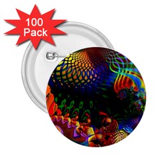 Colored Fractal 2 25  Buttons (100 Pack) 