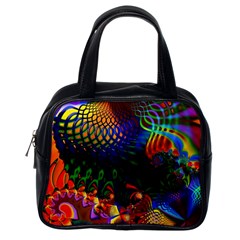 Colored Fractal Classic Handbags (one Side)