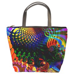 Colored Fractal Bucket Bags