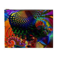 Colored Fractal Cosmetic Bag (xl) by BangZart