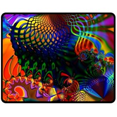 Colored Fractal Fleece Blanket (medium) 