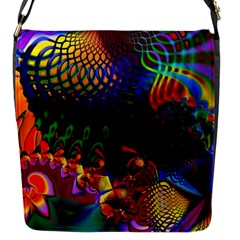 Colored Fractal Flap Messenger Bag (s)