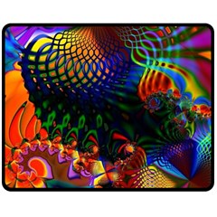 Colored Fractal Double Sided Fleece Blanket (medium) 