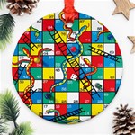 Snakes And Ladders Round Ornament (Two Sides) Front