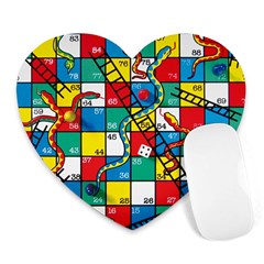 Snakes And Ladders Heart Mousepads by BangZart