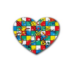 Snakes And Ladders Heart Coaster (4 Pack)  by BangZart