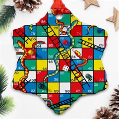 Snakes And Ladders Snowflake Ornament (two Sides) by BangZart