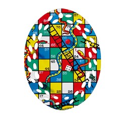 Snakes And Ladders Oval Filigree Ornament (two Sides) by BangZart