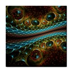 Fractal Snake Skin Tile Coasters Front