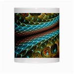 Fractal Snake Skin White Mugs Center