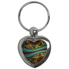 Fractal Snake Skin Key Chains (heart)  by BangZart