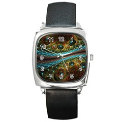 Fractal Snake Skin Square Metal Watch by BangZart