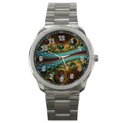 Fractal Snake Skin Sport Metal Watch by BangZart