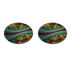 Fractal Snake Skin Cufflinks (oval) by BangZart