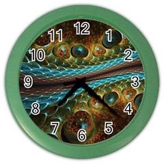 Fractal Snake Skin Color Wall Clocks