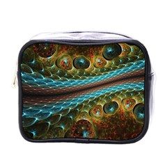 Fractal Snake Skin Mini Toiletries Bags by BangZart