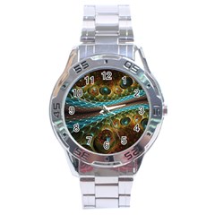 Fractal Snake Skin Stainless Steel Analogue Watch by BangZart