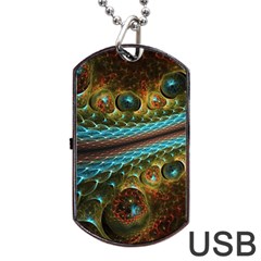 Fractal Snake Skin Dog Tag Usb Flash (two Sides)