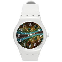 Fractal Snake Skin Round Plastic Sport Watch (m) by BangZart