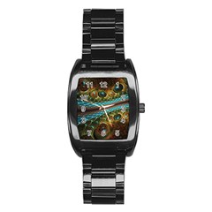 Fractal Snake Skin Stainless Steel Barrel Watch by BangZart