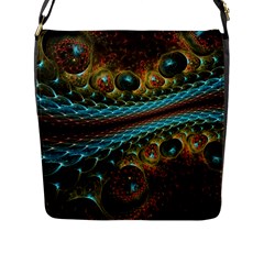 Fractal Snake Skin Flap Messenger Bag (l) 