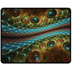 Fractal Snake Skin Double Sided Fleece Blanket (medium) 