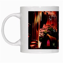 Fantasy Art Story Lodge Girl Rabbits Flowers White Mugs by BangZart