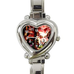 Fantasy Art Story Lodge Girl Rabbits Flowers Heart Italian Charm Watch by BangZart